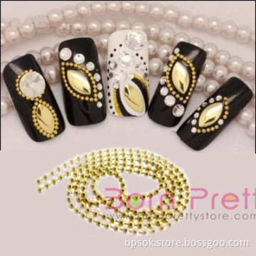 100cm Charm Gold Beads Line Chain Nail Art Decoration